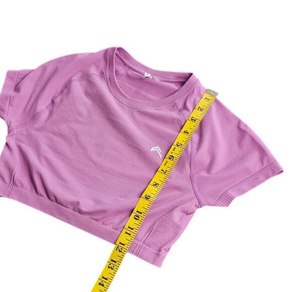 Oner Active Womens Seamless Short Sleeve Crop Top, Stretch, Purple, Size XS/S - Picture 7 of 7